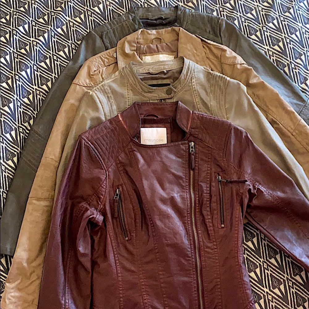 Bundle of Maurices Faux Leather Moto Jackets